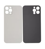 Apple iPhone 12 Pro Uyumlu LOGOLU Arka Pil Batarya Kapağı - LENS HARİÇ (Beyaz)