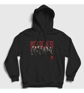 Presmono Unisex Siyah We Are Here K-Pop Monsta X Kapüşonlu Sweatshirt 275257tt