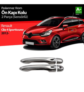 Renault Clio Uyumlu 4 Sport Tourer Krom Kapı Kolu 2 Kapı Sensörlü 2012 Üzeri
