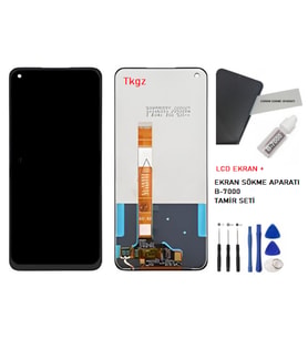 Tkgz - Oppo A72 Uyumlu Lcd Ekran Dokunmatik Servis + B-7000 + TAMİR SETİ