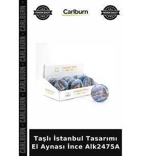 Özel Üretim Aksesuar Hediye Dekoratif Taşlı İstanbul Tasarımı El Aynası İnce Alk2475A