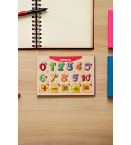 Sayılarla İşlemler Puzzle Eğitici Ahşap Bul Tak Yapboz