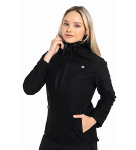 Crozwise Siyah Kadın Su Geçirmez Softshell Outdoor Mont / Ceket - 5037-10