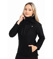 Crozwise Siyah Kadın Su Geçirmez Softshell Outdoor Mont / Ceket - 5037-10