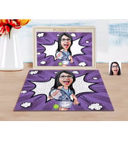 BK Gift Kişiye Özel Kadın Tenis Oyuncusu Karikatürlü 1000 Parça Profesyonel Puzzle-1