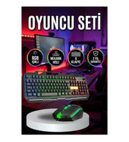 RGB Işıklı Mekanik Hissiyatlı Gaming Klavye Mouse Seti Q Klavye
