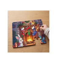 Sevimli Yılbaşı Hayvanları Tasarımlı 24 Parça Ahşap Çocuk Puzzle