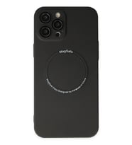 Durukar® iPhone 12 Pro Kılıf Jack Magneticsafe Lens Silikon - Siyah