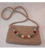 Cam Boncuklu El Örgüsü Bohem Clutch & Çapraz Askılı Kadın Çantası
