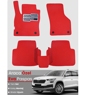 SKODA KODİAQ (2017-2023) Uyumlu EVA Paspas Tam Set–Oto Paspas,Araca Özel,Kolay Montaj