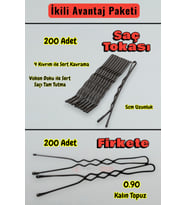 Technow 200 Adet Tel Saç Tokası+200 Adet 0.90 Saç Firketesi Toplam 400 Adet