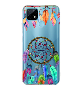 PrintiFy Realme C21  ile Uyumlu 1mm Slim Fit Nazar Boncuğu 6 Baskılı Şeffaf  Kılıf