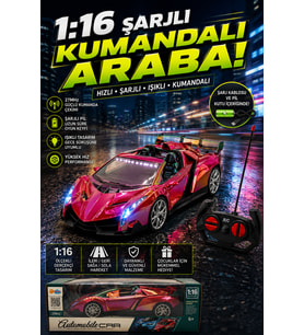 1:16 Şarjlı Uzaktan Kumandalı Spor Araba Işıklı Rc Yarış Arabası
