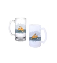 Ghostbastır Design Kedili Kulplu Bira Bardağı Buzlu veya Şeffaf Seçenekli 0136