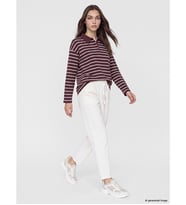 LCW Modest Ekru Beli Lastikli Gabardin Kadın Pantolon