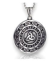 Trinity Mitolojik Nordik Viking Sembol Madalyon Titanyum Çelik Erkek Kolye Q0964