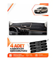 DACIA LODGY (2010-2017) Uyumlu Ön Torpido Koruma Kılıfı Halısı - Siyah Bej