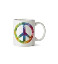 Peace Barış Sembolü 3 Porselen Kupa Bardak