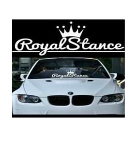 Royal Stance Oto Arka Cam Sticker Beyaz