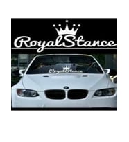 Royal Stance Oto Arka Cam Sticker Beyaz