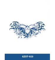 GZXT-023 YARI KALICI KURUKAFA BOYNUZLU DESEN GÖĞÜS DÖVME-TATTO