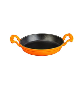 Lava Döküm Yuvarlak Sahan Döküm Demir Yekpare Çift Kulplu Çap(Ø)20cm. (Turuncu)