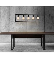 MYLİGHTS  RETRO VİNTAGE  MASA ÜSTÜ METAL SARKIT AVİZE RUSTİK SARKIT EN  100 CM (Siyah)