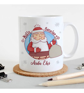 Kişiye Özel Mutlu Yıllar Noel Baba Kahve Kupası