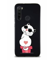Xiaomi Redmi Note 8 Soft Premier Kapak Coolcat Tasarımlı Silikon Kılıf - Siyah (Şeffaf)