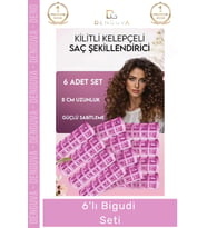 #BigudiSeti Isısız Saç Şekillendirici Hacim Veren Dalgalı Doğal Bukle Yapıcı Plastik 6'lı Bigudi Set