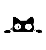 Araç Kapısı Ardından Gizli Bakan Kedi Sticker