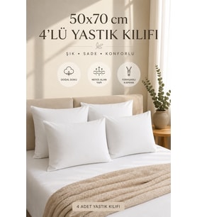 Pamuklu Fermuarlı İç Yastık Kılıfı 50 x 70 cm