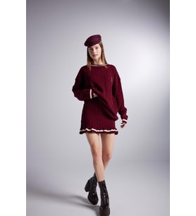 Markano Harold Triko Etek Bordo