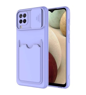 Galaxy M22 Kılıf Kartix Kartlık Bölmeli (Lila)