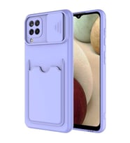 Galaxy M22 Kılıf Kartix Kartlık Bölmeli (Lila)