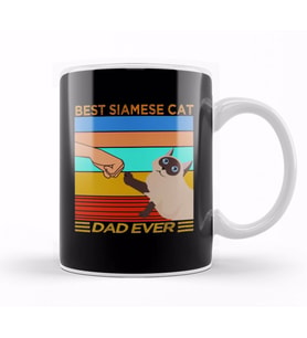 Best Siamese Cat Dad Ever Kedi Kupa Bardak Porselen