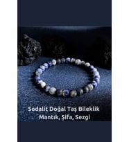 Sodalit Doğal Taş Bileklik 6 Mm ( Mantık, Şifa, Duygusal Denge, Sezgi, Hakikat, Algı ) Aa Kalite