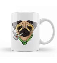 Pug Smoking Weed Köpek Kupa Bardak Porselen