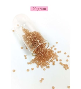 Dökme Cam Kum Boncuk (8/0) 3 mm - 20 Gram - Şeffaf Bal Rengi - BNC143