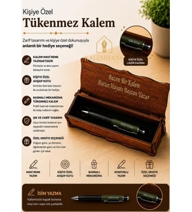 Kalemhane Kişiye Özel Ahşap Kutulu Tükenmez Kalem