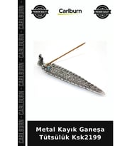 Özel Üretim Dekoratif Hediyelik Füme Aksesuar Objektif Metal Kayık Ganeşa Tütsülük Ksk2199