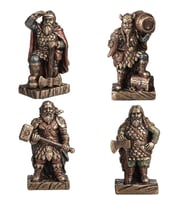 WISE 4’lü Viking Savaşçıları Dekoratif Obje Seti – Poliresin Koleksiyon Figürleri