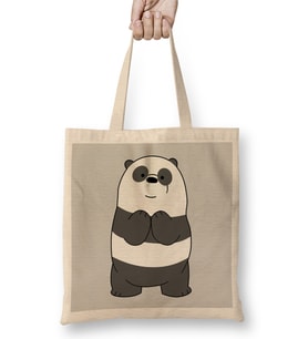 Panda Bear Bez Çanta Uzun Saplı