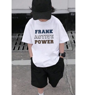 Çocuk Frank Active Power Baskılı Pamuklu Tshirt (Beyaz)