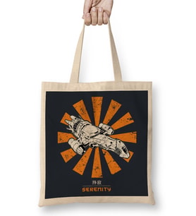 Serenity Retro Japanese Bez Çanta Uzun Saplı