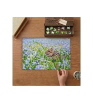 Çiçeklerin Arasındaki Sevimli Sincap Tasarımı 240 parça Ahşap Puzzle Ahşap Kutuda MP04894