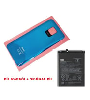 Tkgz Xiaomi Redmi NOTE 9 PRO Arka Kapak Batarya Kapağı + PİL (CAM) MAVİ