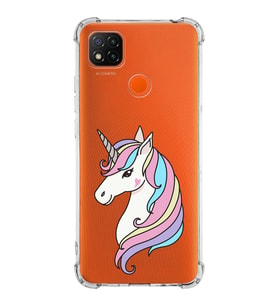 Xiaomi Redmi 9C Köşe Korumalı Antişok Kapak Unicorn Tasarımlı Şeffaf Silikon Kılıf