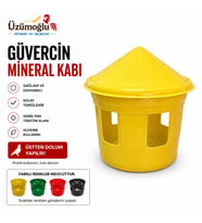 ÜZÜMOĞLU 1 ADET Güvercin Mineral Kabı Üstten Dolumlu Plastik Mineral ve Yemlik Kabı Dayanıklı, Hijyenik Kullanım