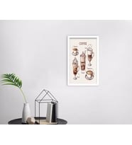 BK Home Coffee Tasarımlı Dekoratif Ahşap Beyaz Çerçeveli Tablo-25